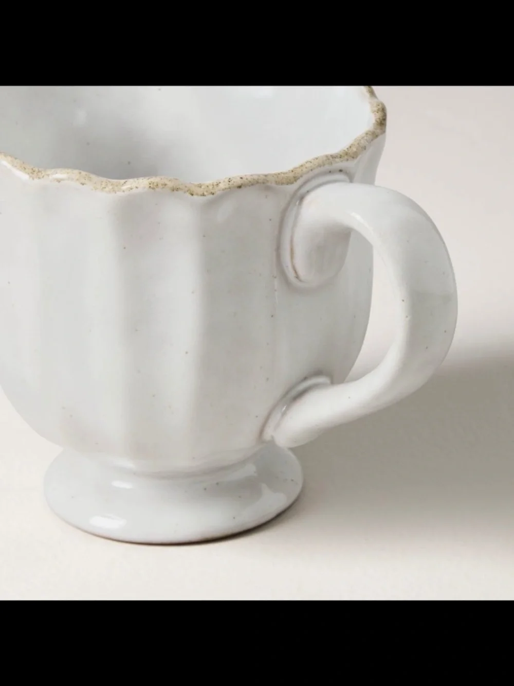 2pc 12oz Scalloped Edge Ceramic Mug with Foot Sour Cream- Hearth & Hand Magnolia - Picture 3 of 12